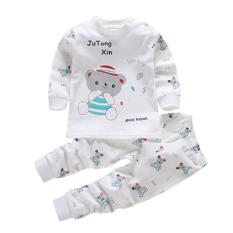 Toddler Kid Baby Boy Girl Long Sleeve Cartoon Tops+Pant Pajamas Sleepwear Outfit