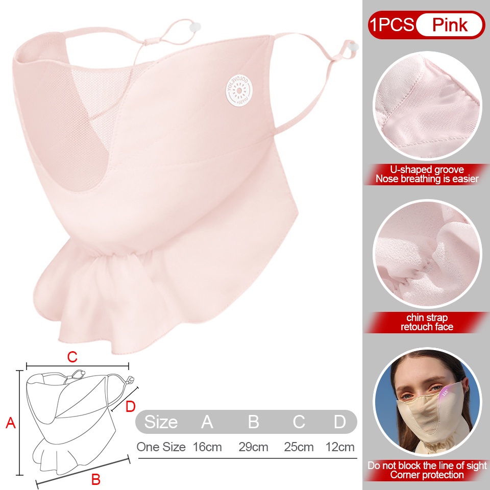 Breathable Thin Outdoor Driving Riding Golf Anti-UV Face Mask Breathable Ice Silk Sun Protection Bandana Adjustable Ear Loops Mask