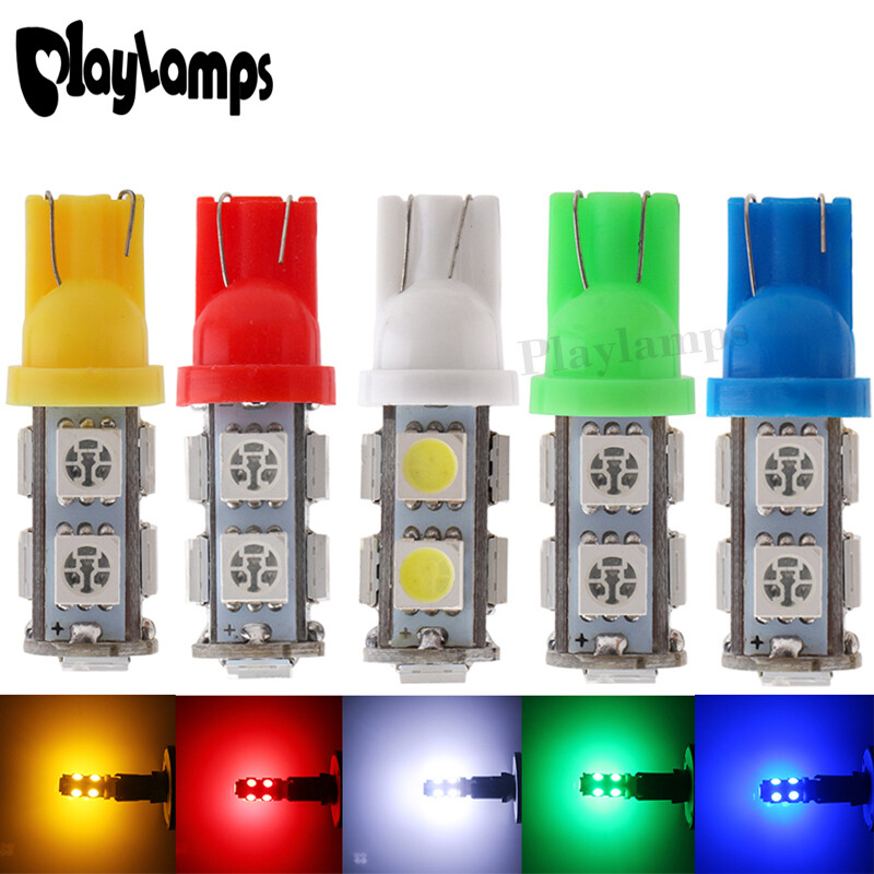 4 pcs 24V w5w T10 5050 9 SMD LED Bulbs Truck Car Door License Plate Clearance Lights 5 Colors