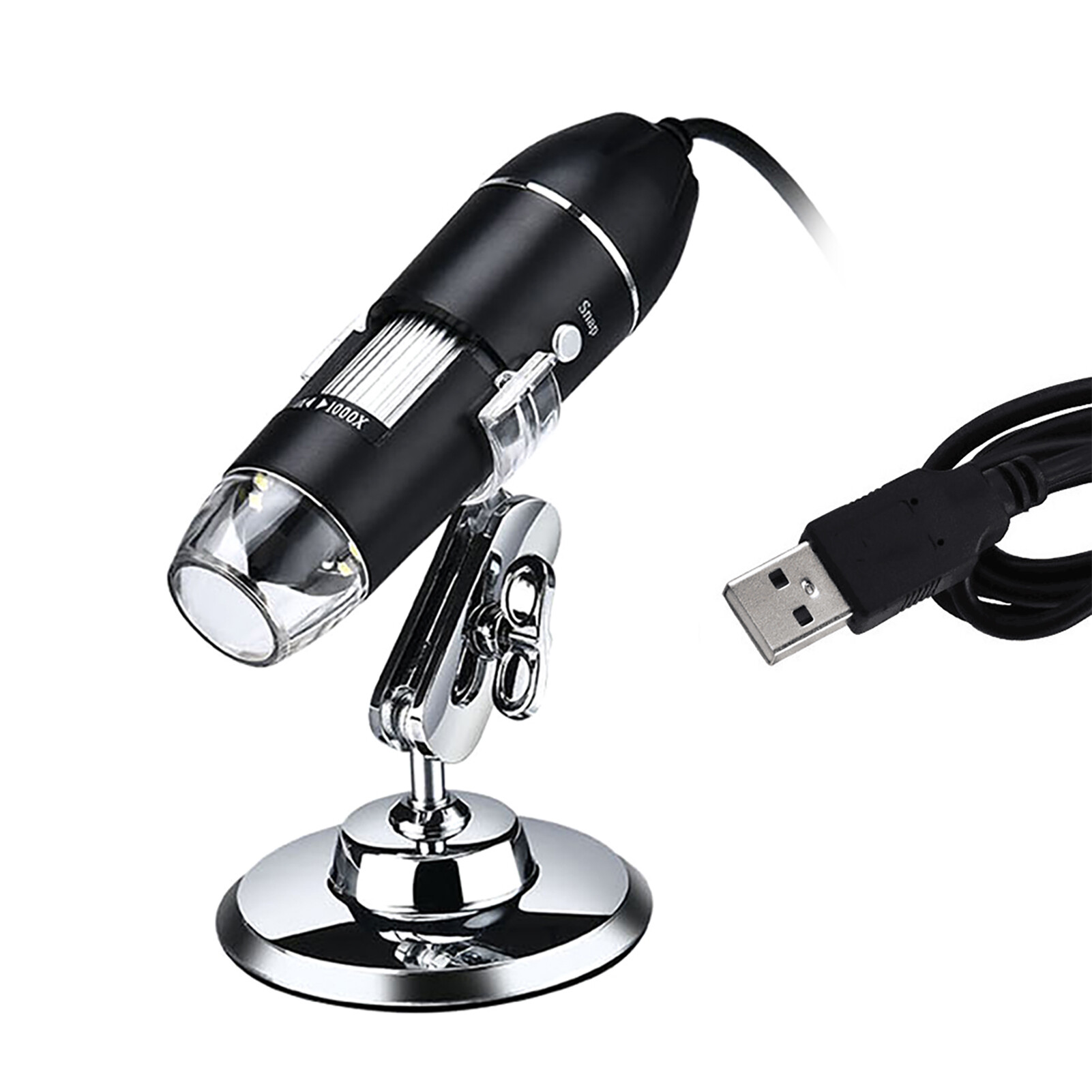 KKmoon 3 In 1 USB & MICRO USB &Type-C Digital Microscope 1600X Magnification Camera 8 LEDs with Stand Compatible with Android Windows/XP Win 7 8 10 Vista Linux Mac Portable Handheld Inspection Magnifier