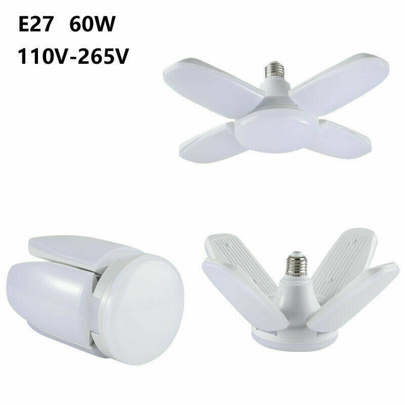 Bóng Đèn LED Quạt Gấp E27 60W Công Suất Cao Trần Có Thể Điều Chỉnh Đèn Chùm Đèn Đèn Âm Trần Siêu Sáng 110V 220V
