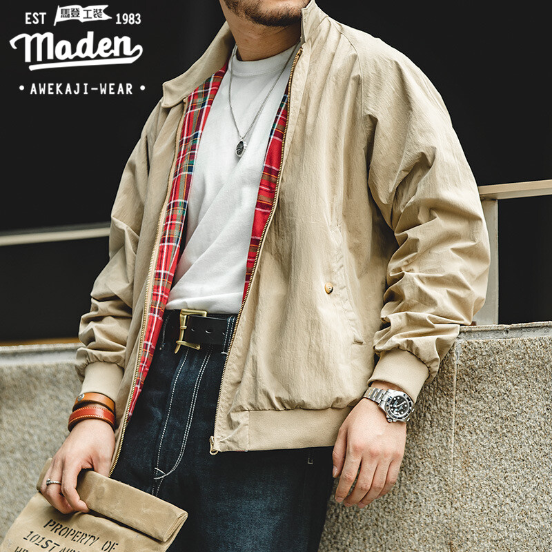 Maden brand tooling style 2023 new tough guy Jason Statham The same style men youth mature American retro stand-up collar Harrington jacket G9 classic short anti-windmill style male zipper jacket