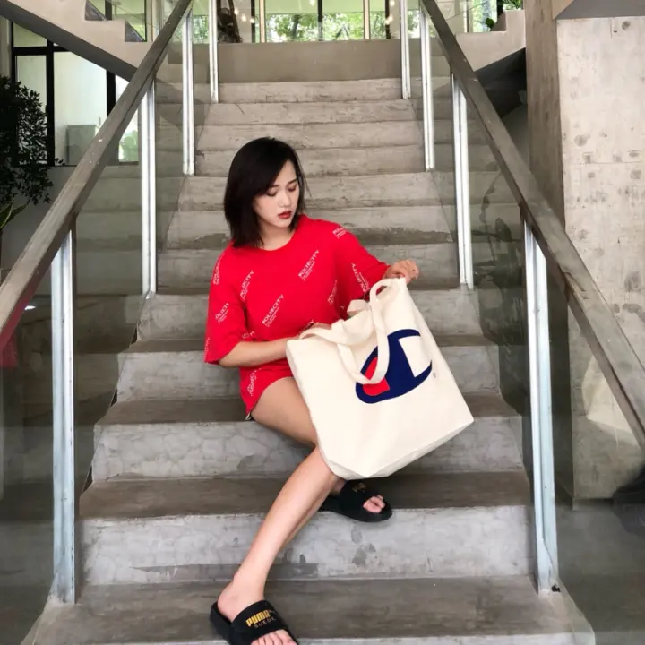 champion tote bag womens red