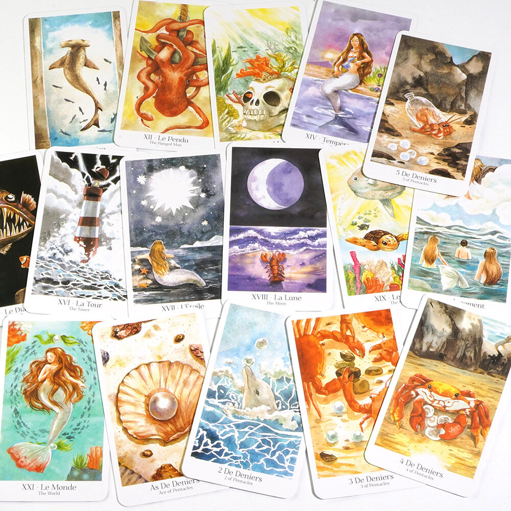 10.3*6cm The Healing Waves Tarot 78 Pcs Cards Beautiful Deck In English and French