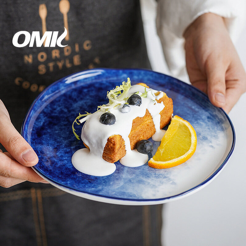 Omk kiểu Bắc Âu gốm đĩa ăn tối 8 inch và 10 inch