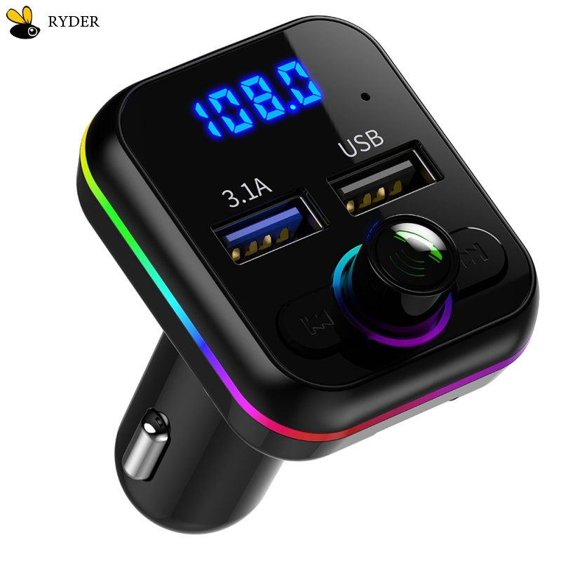 Car Mp3 Music Player Bluetooth-compatible V5.0 Hands Free Call USB U Disk Fm Transmitter Fast Charger
