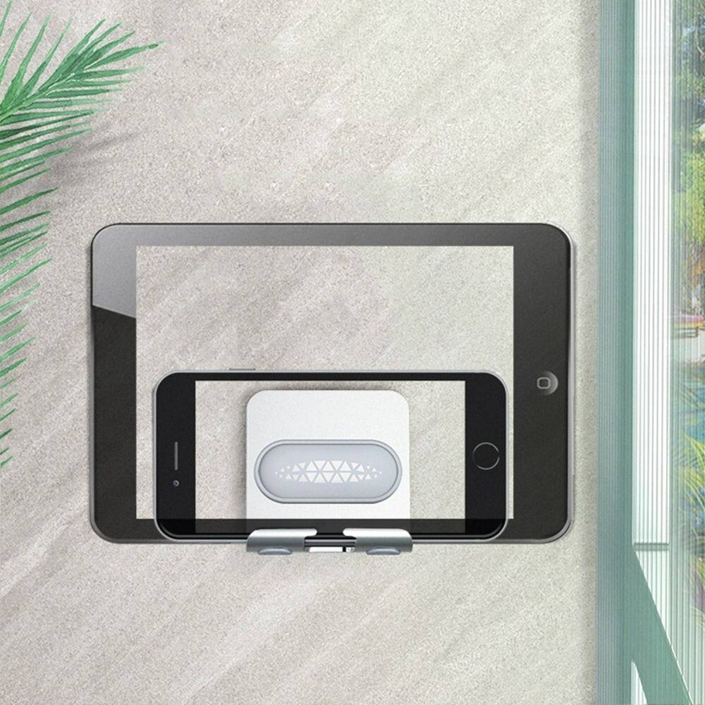 FANTAISY Creative Metal Wall Mounted Suction Cup Adjustable for Bathroom Bedroom Kitchen Mobile Phone Holder Cellphone Stand Smartphone Stand Cell Phone Holder
