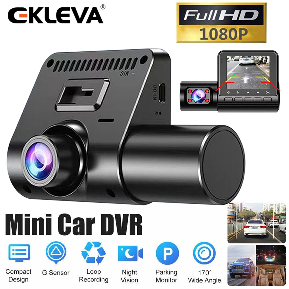 Ekleva 2.4" ips dash cam full hd 1080p 3 lens car video recorder dual lens car camera recorder night vision g-sensor loop recording dvr