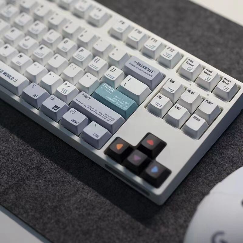 【Keycap Only】Programmer Theme Keycap 120+Keys Cherry  Profile PBT Sublimation Keycaps For Cherry MX Switch Mechanical Keyboard Keychron/RK61/GK61/Anne Pro 2