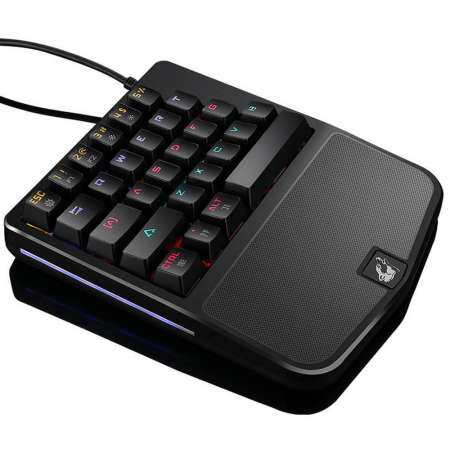 OrzBuy คีย์บอร์ดสำหรับเล่นเกมแบบมีสาย, K9 28 คีย์ผสม LED แบ็คไลต์ USB ERGONOMIC Pro Gamer Single - Hand Control ปุ่มกดแบบกลไกสำหรับ PC คอมพิวเตอร์แล็ปท็อป