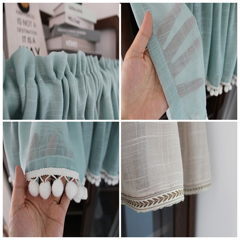 Kitchen Curtain Cabinet Curtains Dust-proof Window Screening Short Drapes