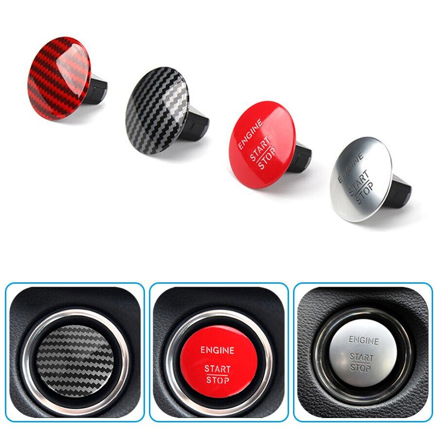 Engine Start Stop For Mercedes Benz Engine Start Stop Push 2215450714 Start Button Keyless Switch Carbon Fiber Red