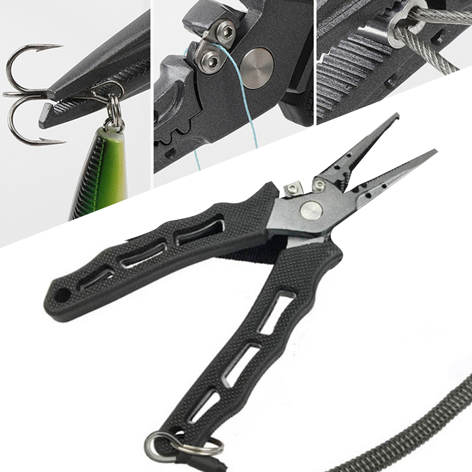 Honrane （Ready stock） Multifunctional Anti-Slip Side Mouth Metal Fishing Line Cutting Fish Hook Pliers