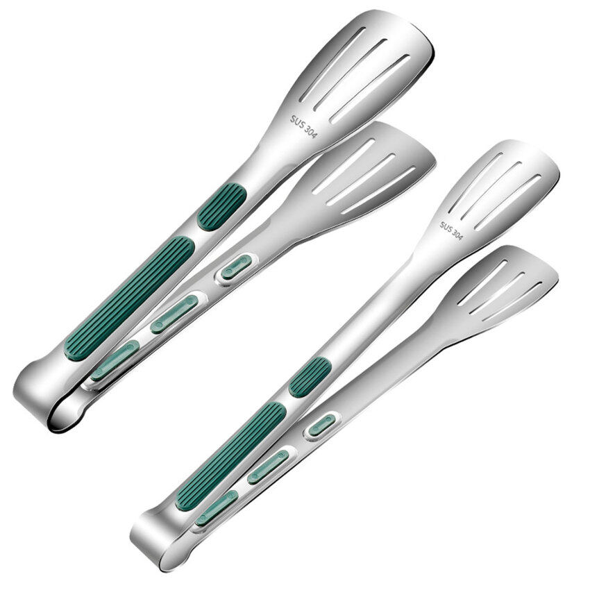 2 pcs food clip 9''/12'' premium kitchen tongs,easy to clean-food safe 304 stainless steel cooking tongs