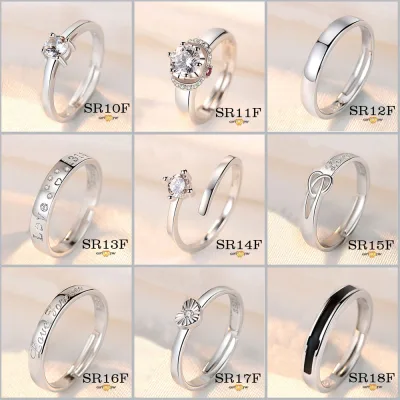 Pos dari KL-Jewelry SR10 Cincin SILVER PLATED Boleh Laras/S925 Silver Rings Adjustable Women Ring/Cincin Perempuan Perak