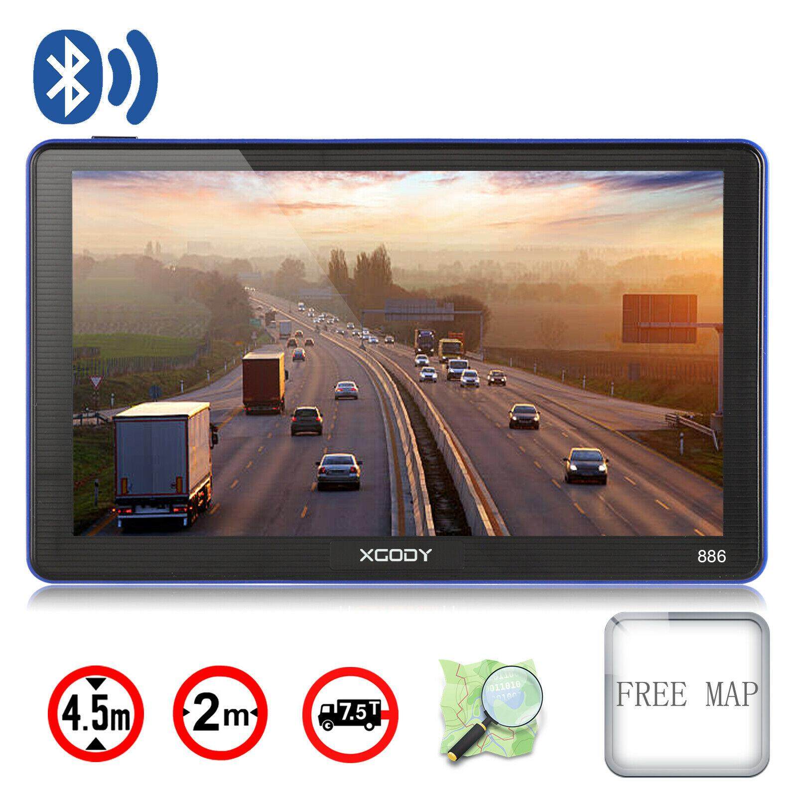 XGODY 7” HD Touch Screen Car Truck GPS Navigation Sat Mp3 Player 800*480