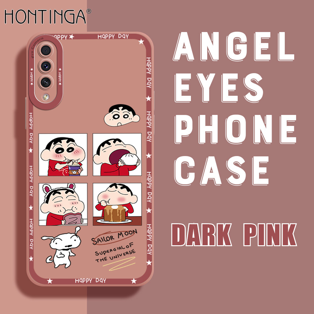 Hontinga Casing Case For Samsung Galaxy A30S A50 A50S Case Chibi Maruko Crayon Square Soft Silicone Full Cover Camera Protection Shockproof Rubber Cases Back Cover Phone Casing Softcase For Boys Girls