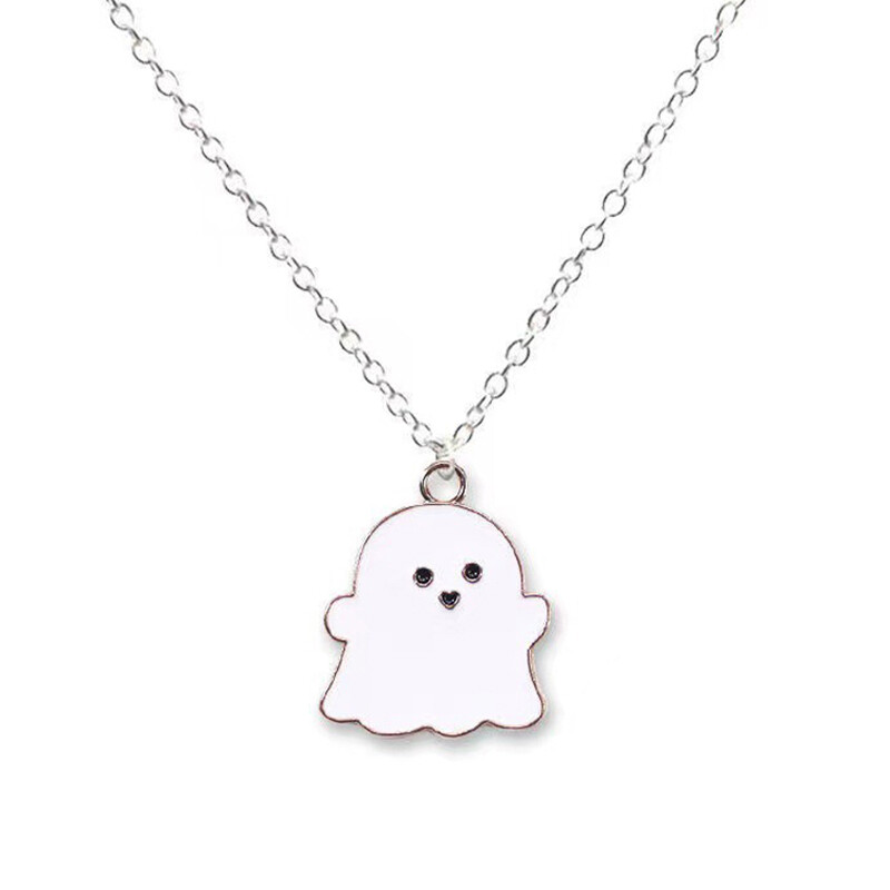 MIAOYA Fashion Jewelry Shop INS Hiphop Style Ghost Design Necklace For Ladies Unisex Metal Pendant For Couple Birthday Jewelry Gift