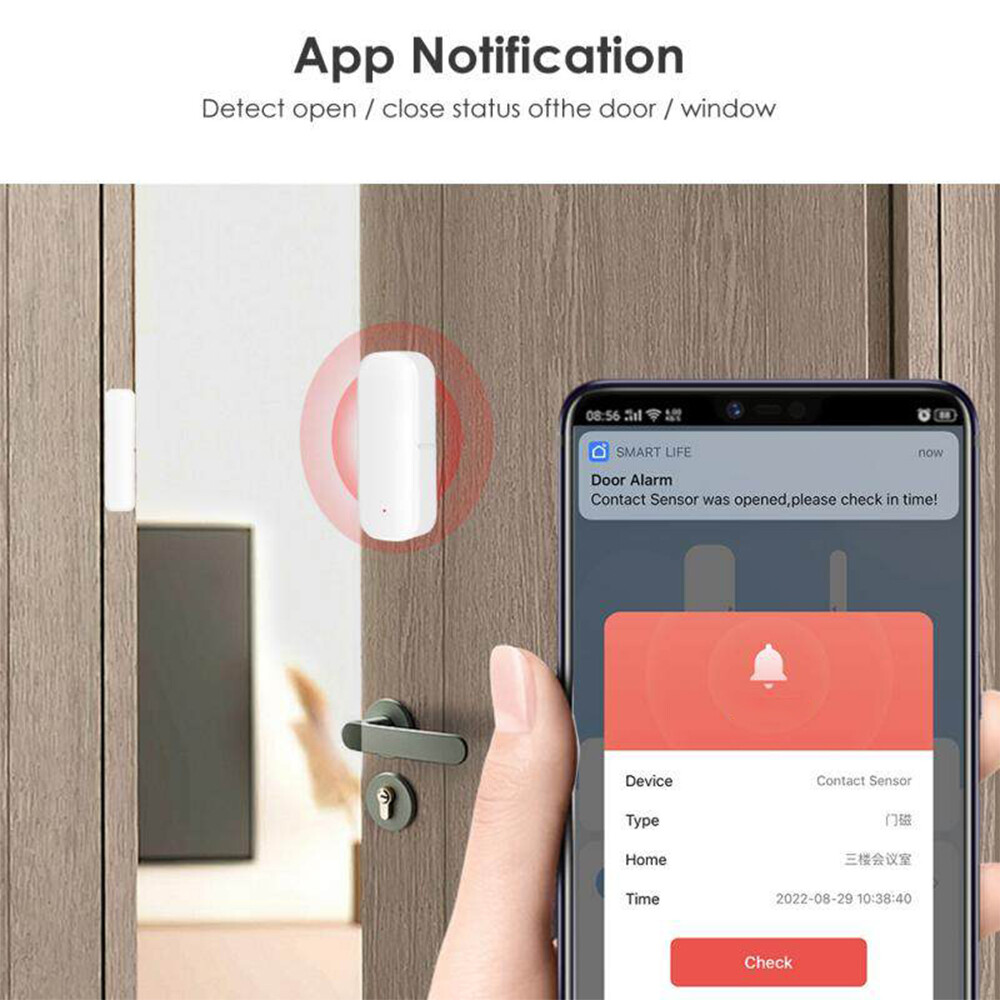 【Ready Stock】Tuya WiFi Door Window Sensor Smart Home Wireless Door Open / Closed Detector