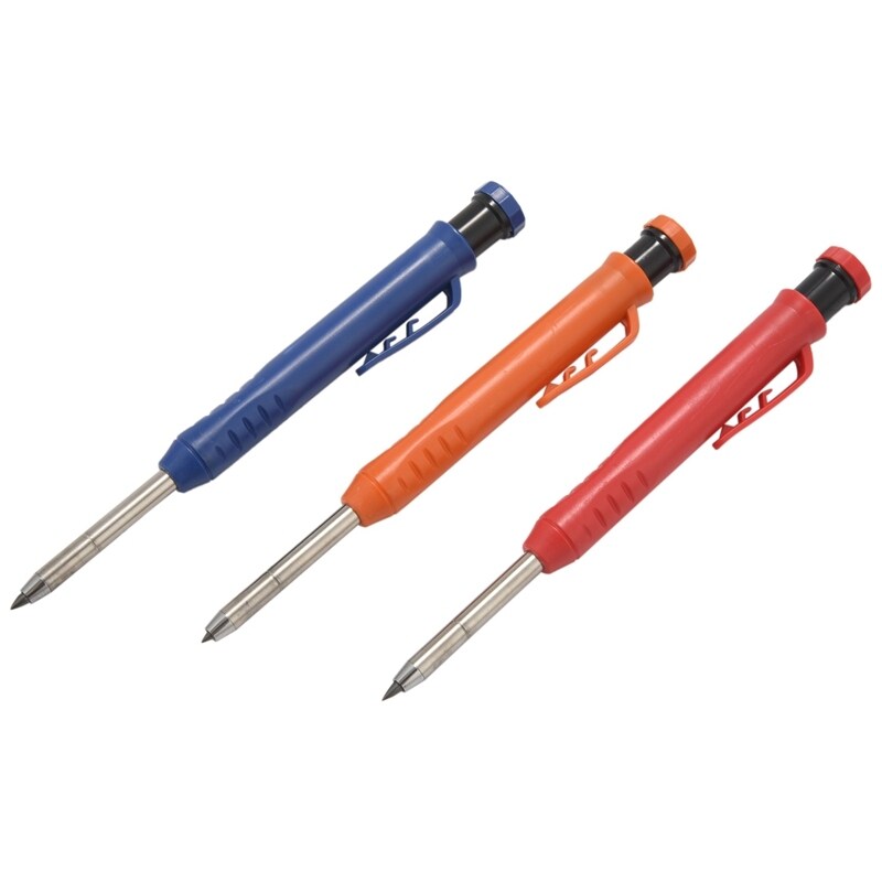 Bảng giá Solid Carpenter Pencil Set Refill for Construction Built-in Sharpener Deep Hole Mechanical Marker Woodworking Tools