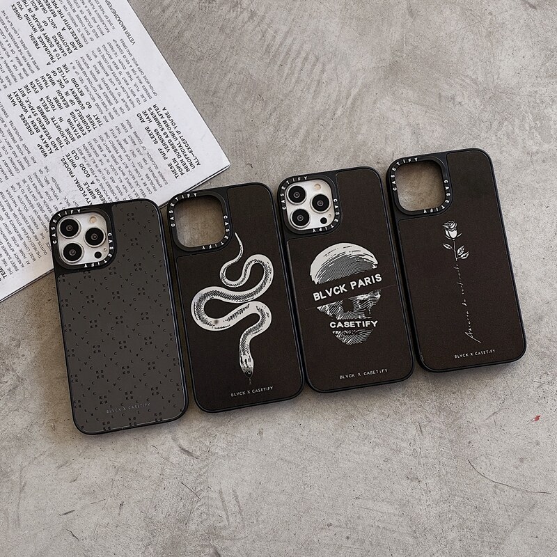 Original Casetify BLVCK SKULL Mirror impact Case Cover iPhone 7 8 Plus X XS XR 11 12 13 Mini Pro