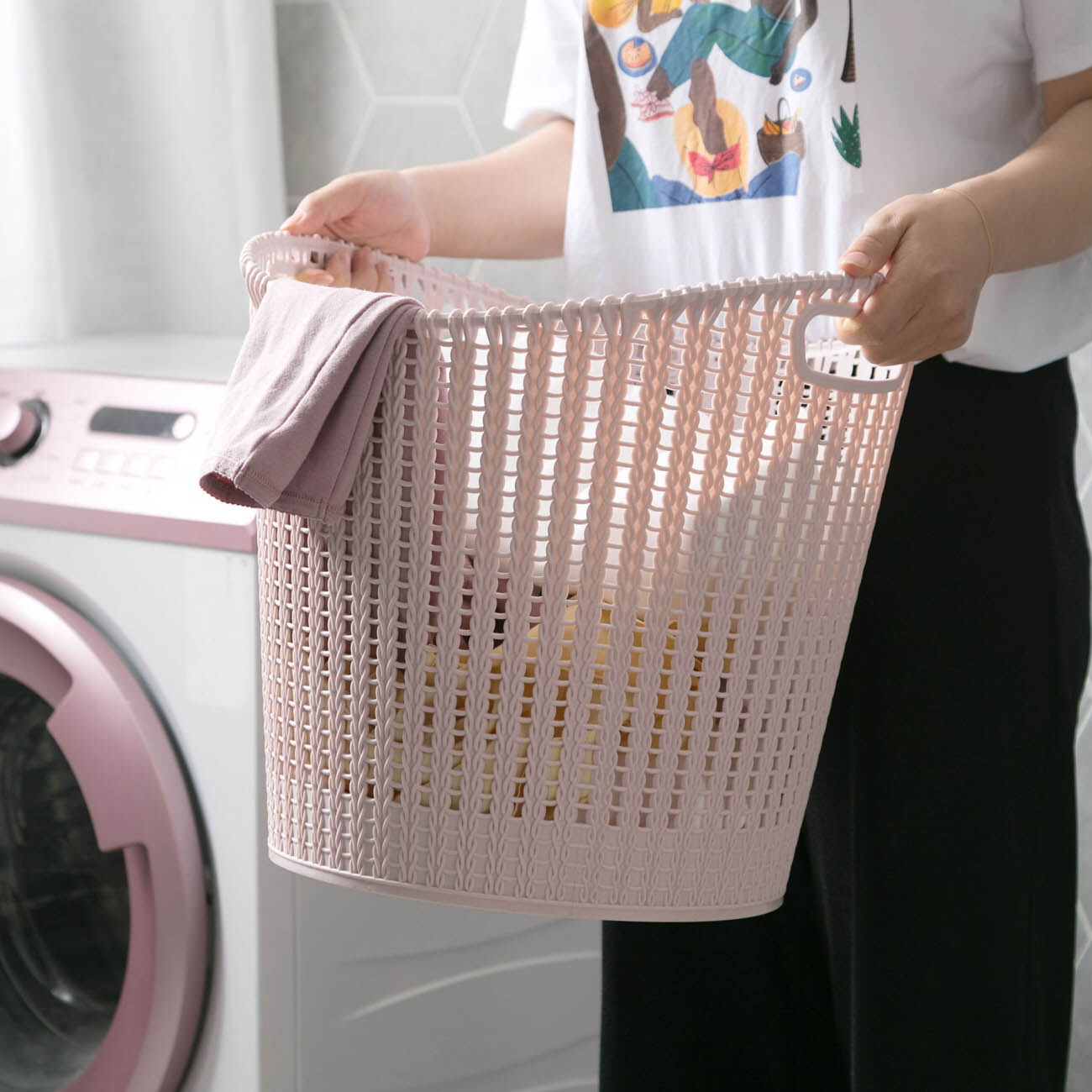 CNMF High-Capacity Hollow Washable Resilient Laundry Basket