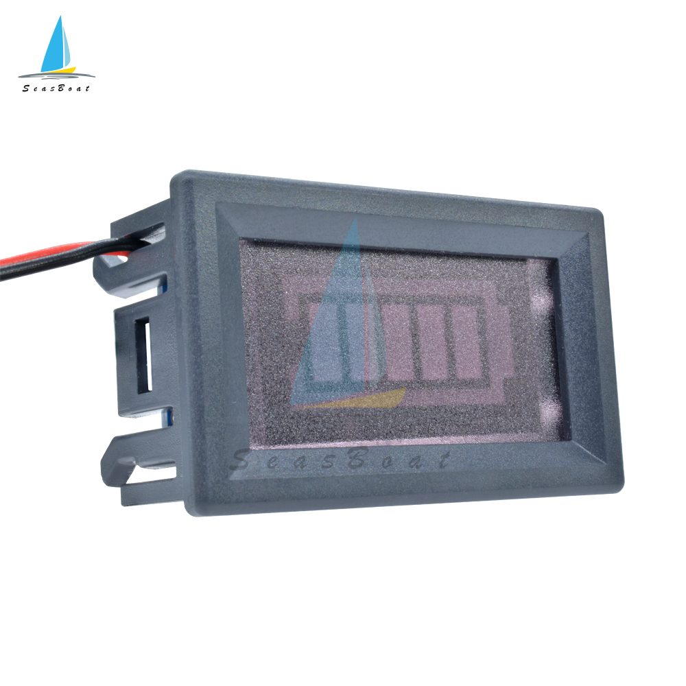 【Seasboat】 12V 24V 28V Battery Capacity Indicator Lithium & Lead-acid Battery Meter Voltage Capacity Indicator Battery Monitor Voltage Capacity Tester