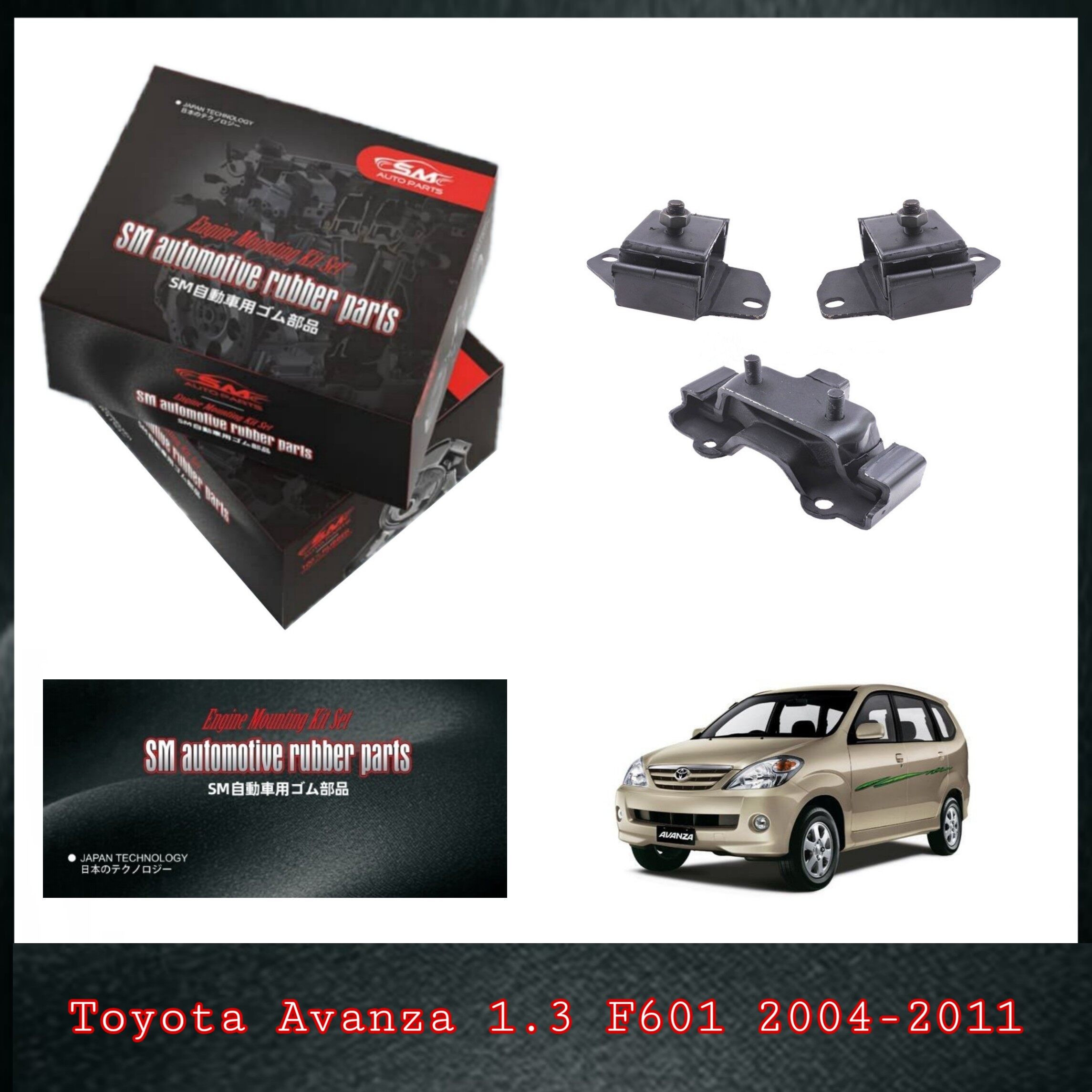 SM Engine Mounting Set - Toyota Avanza 1.3 F601 2004-2011 ( 1+1Year ...