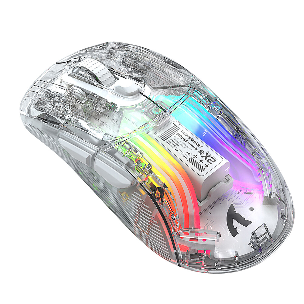 Wired Wireless Gaming Mouse RGB Light Adjustable Transparent Game Mouse Bluetooth-compatible Creative Mouse Comfortable for Desktop Notebook Computer