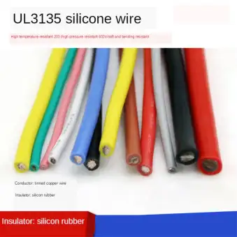 Ul3135 Silicone Rubber Wire 26awg Flexible Insulated Soft Power Cable Tinned Copper Wire High Temperature 600v 10meters Lazada