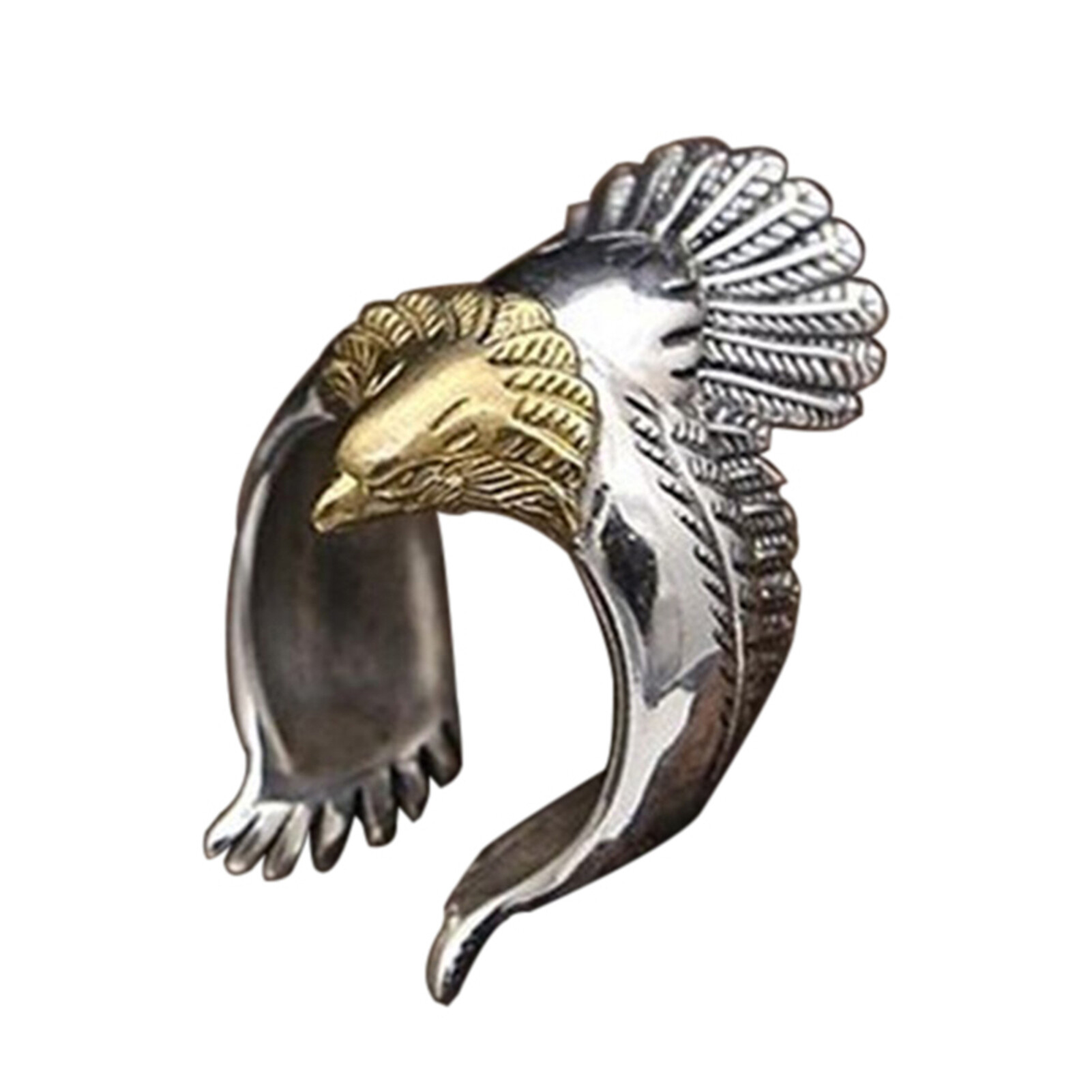 Dressy Code Ring Vintage Eagle Shape Silver Plated Men Fashion Ring