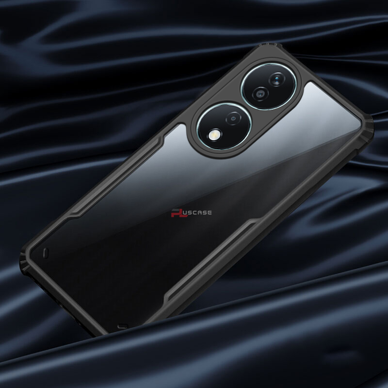 PlusCase for Honor X7b 5G Case Air Cushion Hard Crystal Clear Back Soft Border Shockproof Full Protection Phone Casing