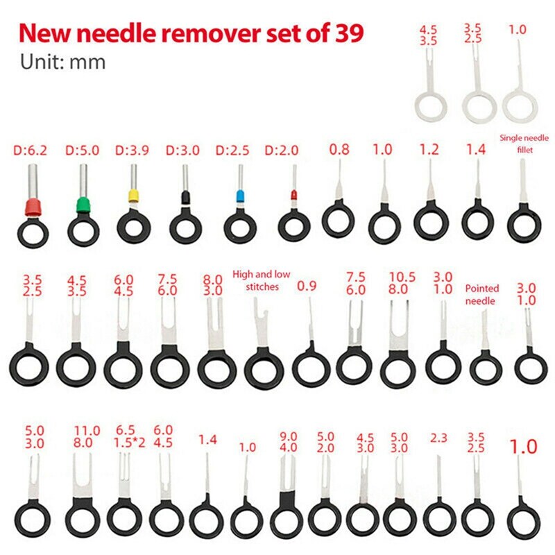 39 Chiếc Dụng Cụ Tháo Đầu Dây Điện Cho Xe Hơi Dụng Cụ Tháo Kim Đầu Nối Uốn Dây Điện Tự Động Bộ Tháo Chốt Tháo Cho Hầu Hết Các Đầu Nối
