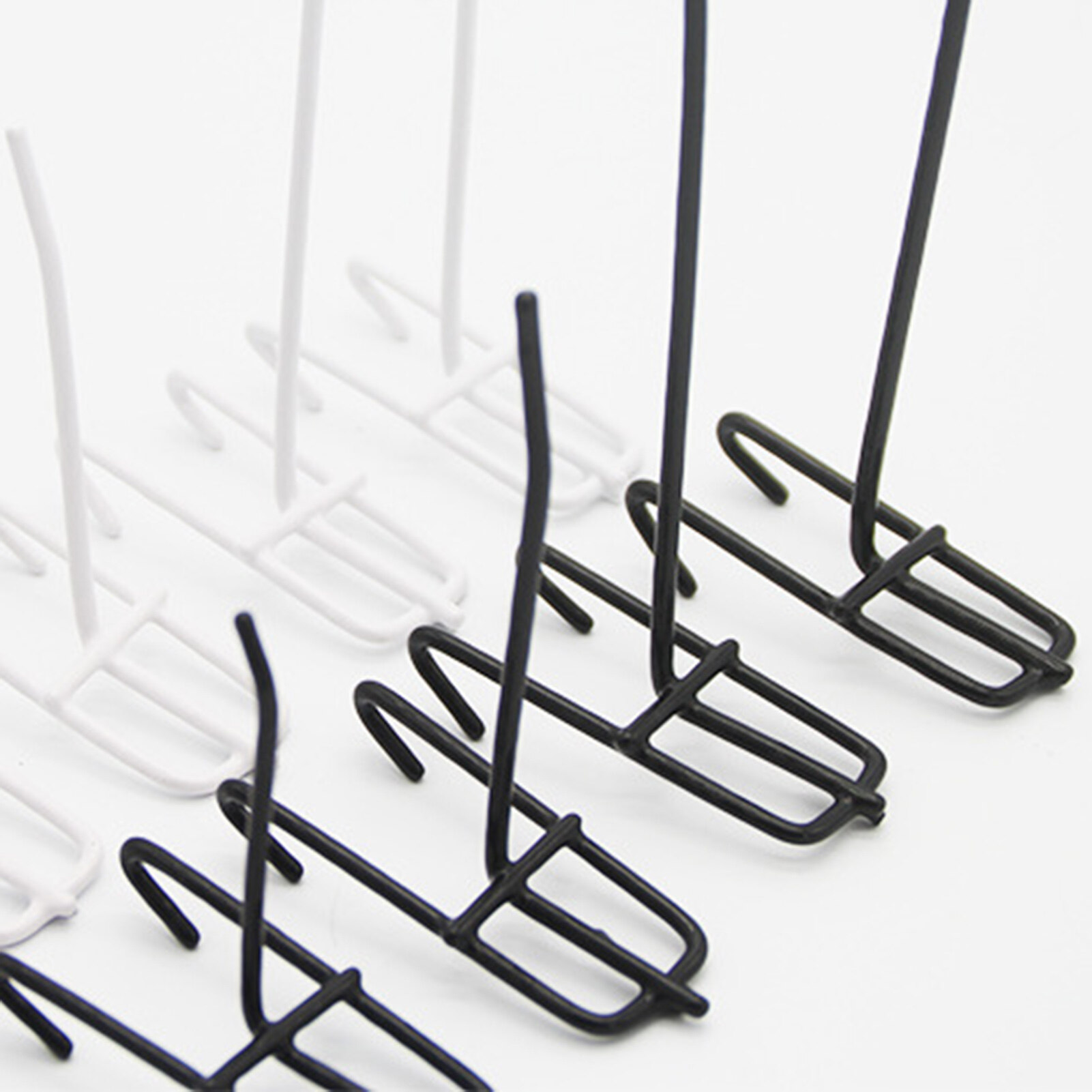 10 Hooks Shelf Hooks Grid Iron Hooks10Pcs Hooks Wear-Resistant Removable Metal Stable Mesh Panel Hangers For Home