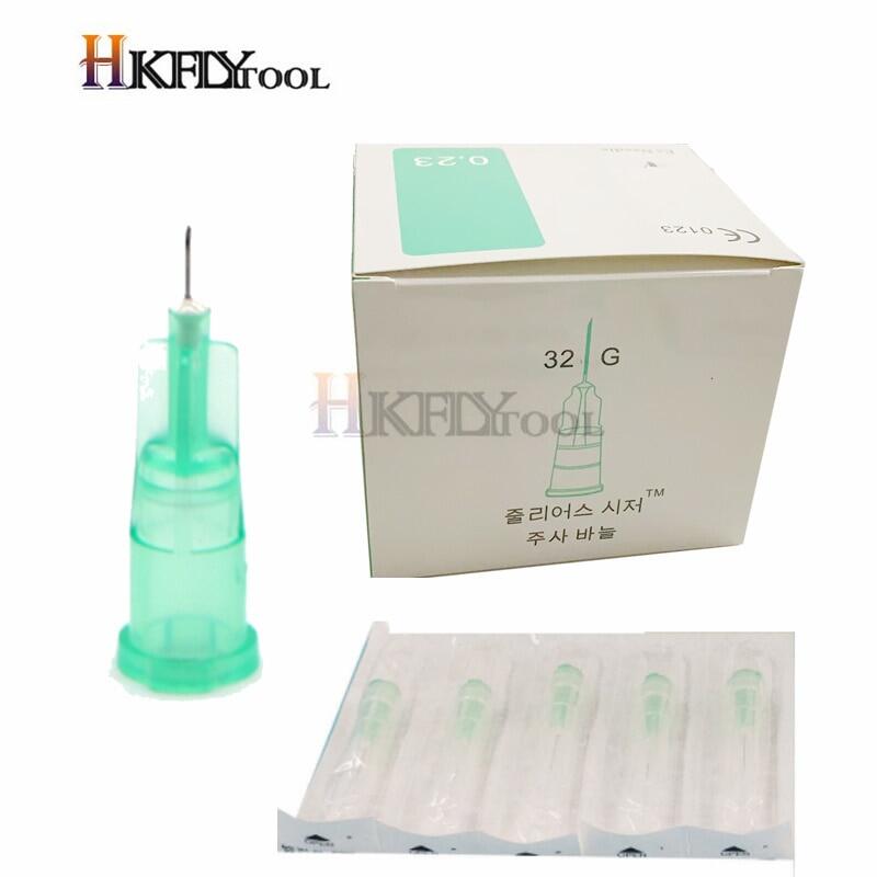 100PCS/LOT 32G 4Mm Needle Piercing Transparent Sye Injection Glue Clear Tip Cap Forpharmaceutical Injection Needle 32G 13Mm