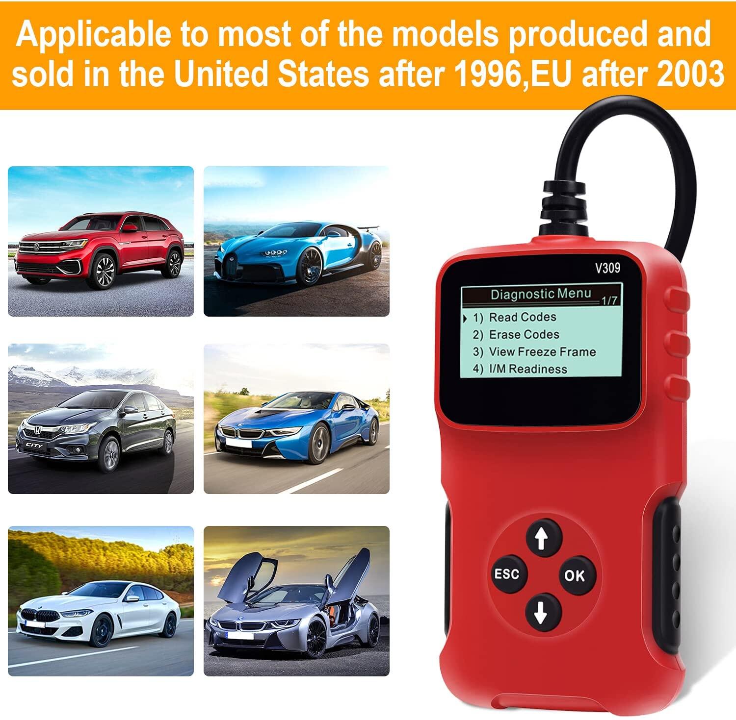V309 Car Fault Detector Elm327 Obd2 Car Diagnostic Tool Code Reading Card