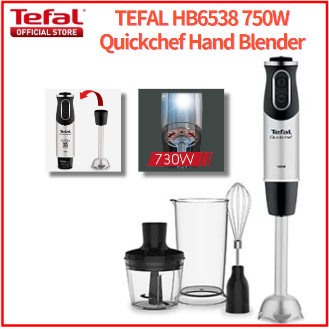tefal HB6538 730w Quickchef handblender 20 non-stop adjustable