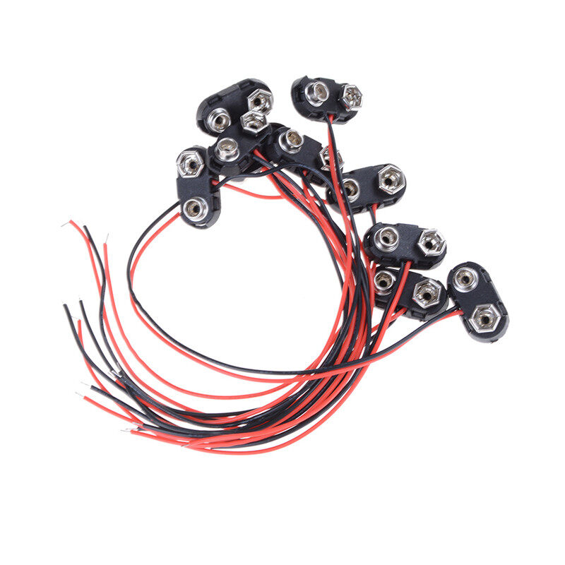 Electronics Accessories 10pcs Brand New 9V Battery Snap Connector clip Lead Wires holder T Type