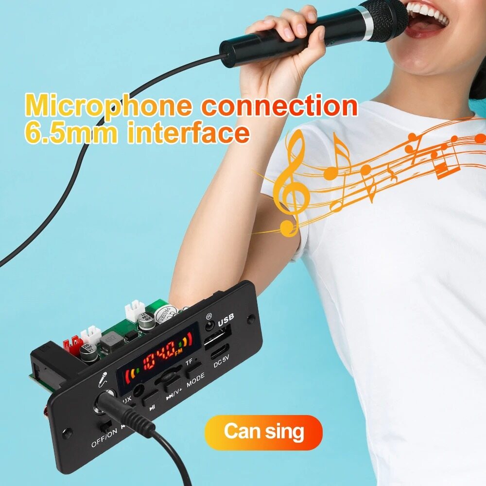 KEBIDU 10W trong nhà tự làm bộ khuếch đại kỹ thuật số bảng mạch Giải Mã MP3 5V công suất âm thanh Bluetooth FM USB Xe Hơi Máy nghe nhạc MP3 cho âm nhạc Loa siêu trầm Loa