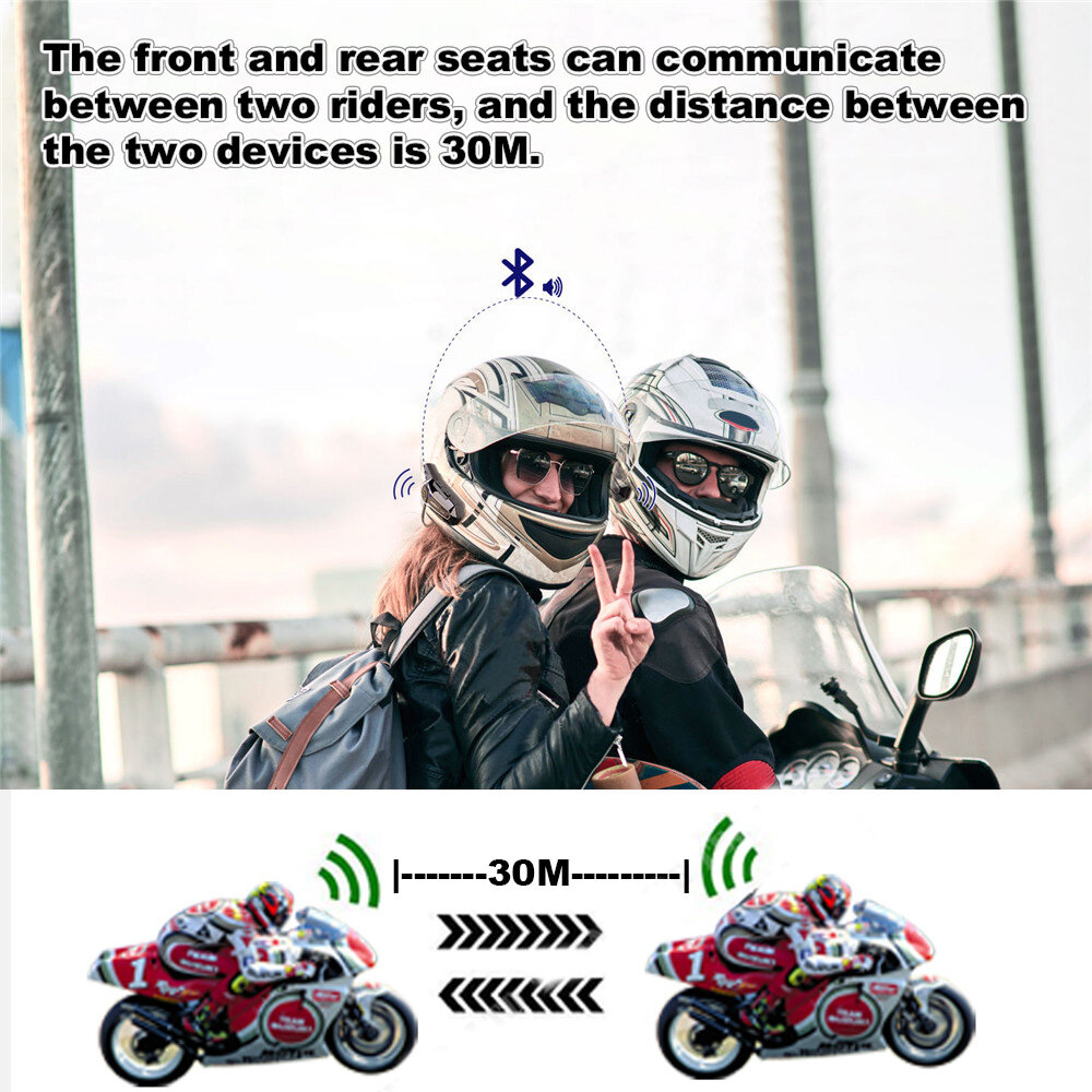 Aitemay E1 Motorcycle Bluetooth 5.0 Headphone Wireless Handsfree Headset with Microphone (Soft Mic Version)
