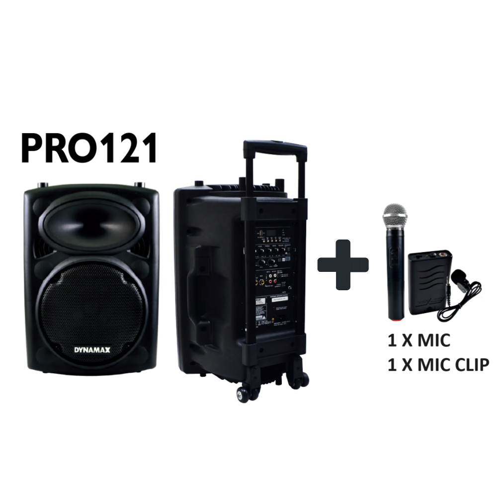 MCMC APPROVED DYNAMAX PRO121 12" Bluetooth Portable PA System with 2
