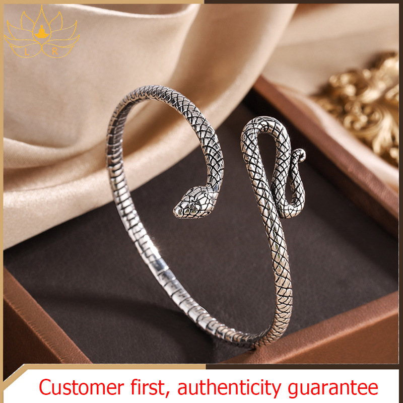 LR-Retro snake bracelet unique design fashion trend creative bracelet size adjustable beautiful gift 3D three-dimensional snake model men and women style Charm bracelet