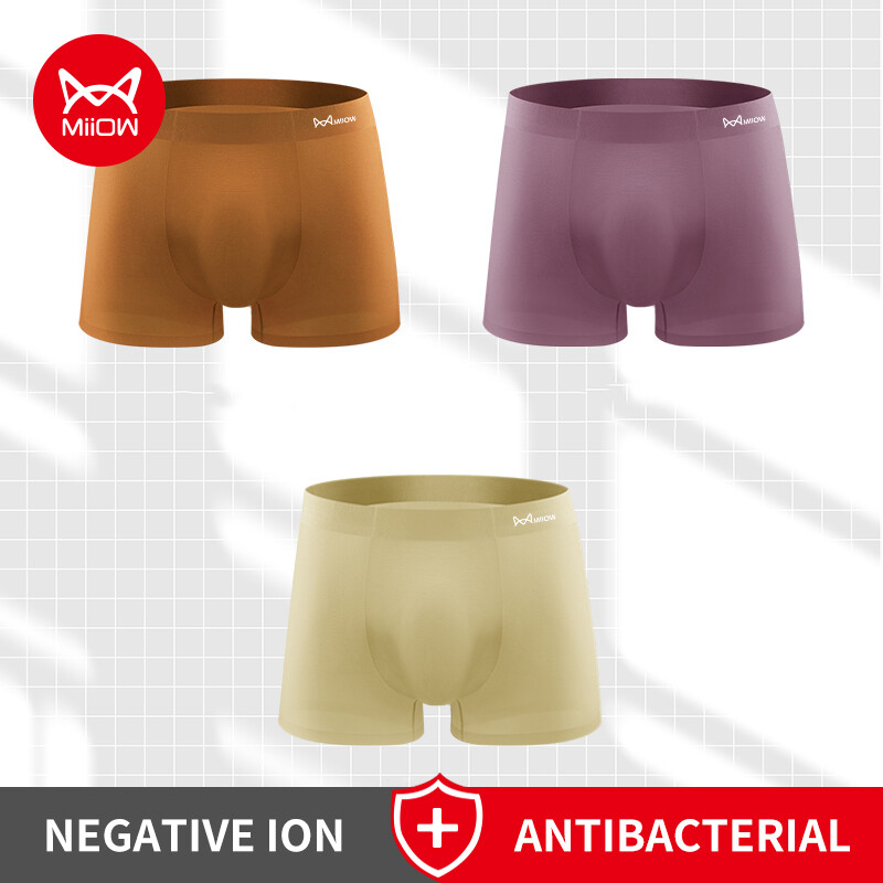 Miiow 3 thoáng khí quần lót nam boxer in hình quần sịp nam boxer quần nam quần lót m1270