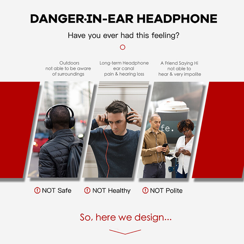 Tai Nghe Dẫn Truyền Xương VAORLO Bluetooth Không Dây Chống Thấm Nước Thoải Mái Đeo Tai Mở Móc Đèn Trọng Lượng Tai Nghe TWS Âm Nhạc HIFI Thể Thao Trong Tai Tai Nghe Dẫn Không Khí Cho Xiaomi iPhone Huawei