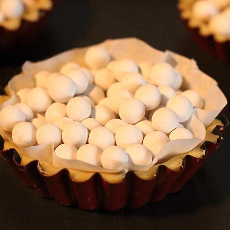 500g Pie Baking Beans Beads Press Stone Weights with Storage Drawstring Bag Ceramic High Temperature Resistance Tools