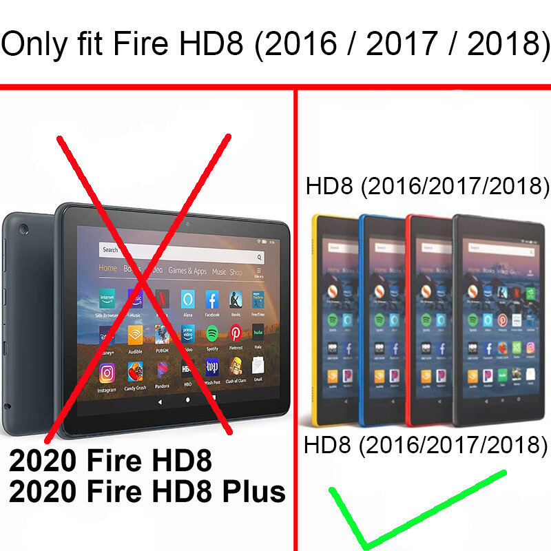 Mềm TPU Trường Hợp, Ốp Bảo Vệ Cho Amazon Fire HD8 2016 2017 2018 HD 8