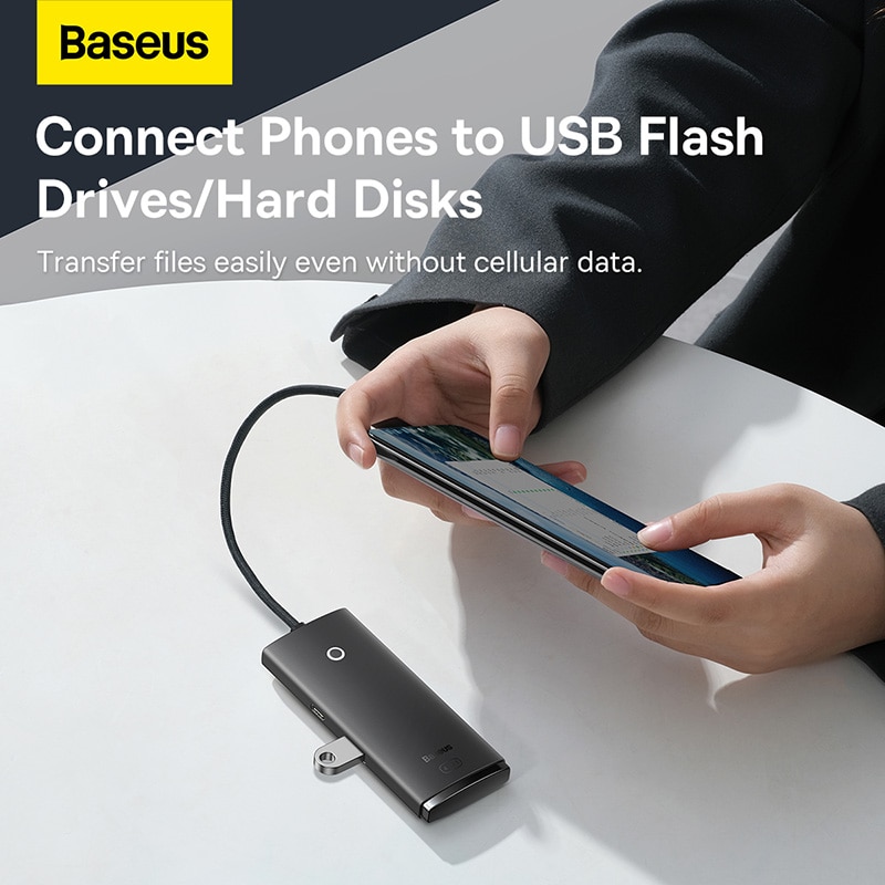 Baseus USB Type-C HUB 4 USB 3.0 Ports USB-A To Type C HUB Type C To USB Adapter For Computer Laptop Macbook Pro Air USB Splitter