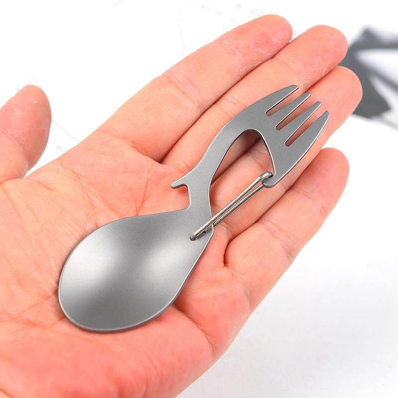 3 In 1 Camping Picnic Titanium Spoon Tableware Titanium Fork Ultralight Pure Titanium Or Stainless Steel Spork