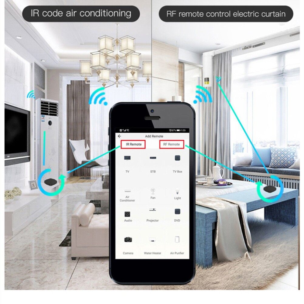 Smart Life Tuya Bộ Điều Khiển Từ Xa Thông Dụng WiFi RF + IR Bộ Điều Khiển Trung Tâm Thông Minh Thiết Bị RF Điều Khiển Bằng Giọng Nói Ứng Dụng Tuya/Smart Life Hoạt Động Với Alexa Google Home