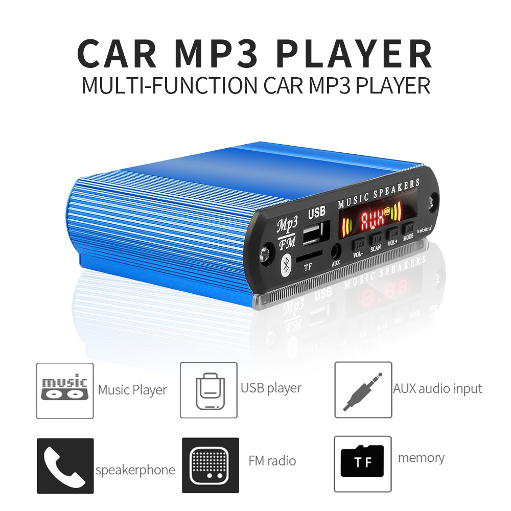 DC 5V Wireless MP3 Decoder Board Bluetooth Hands-free Audio Decoding Module Support Recording USB TF FM Radio With Remote Control Assembled Aluminum Shell For Speaker Car Media Player